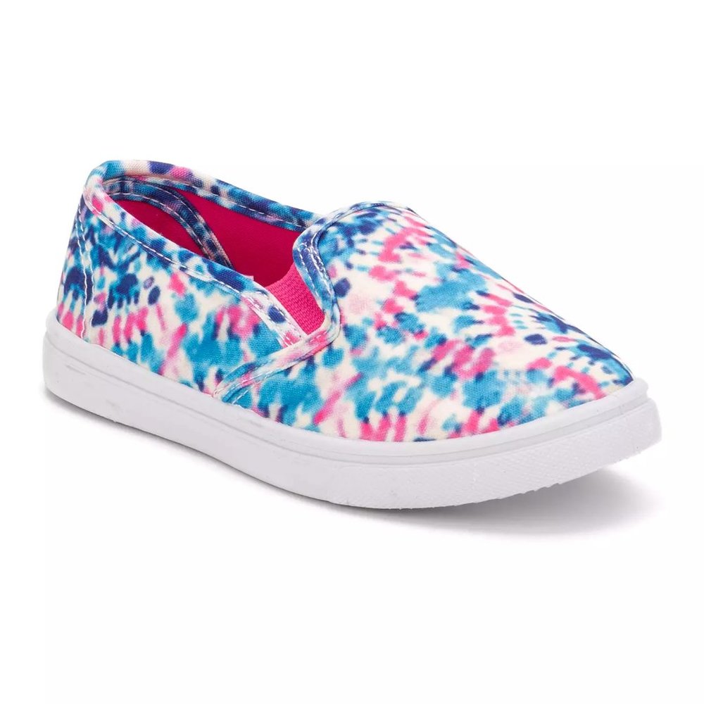 Olivia Miller Girls' Durable Soft Padded Pull on Sneakers  - Tie Dye -